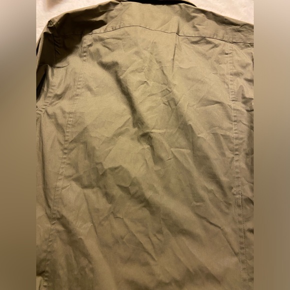 NWT! EXPRESS fitted MK2 olive button up shirt Small 14-14.5” stretch cotton - Picture 4 of 11